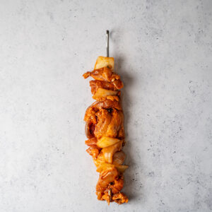 Brocheta de pollo barbacoa